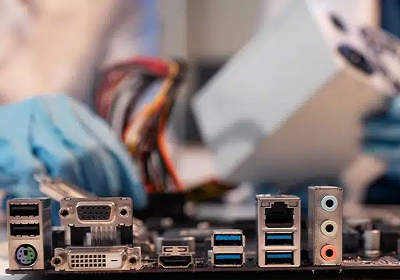 Closeup up of some computer components
