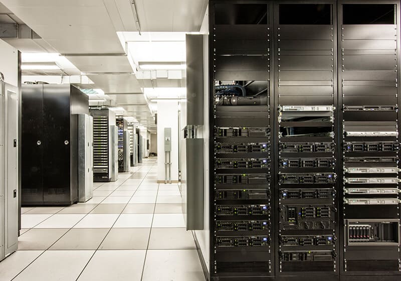 A data centre full of servers - busbar plating for data centres